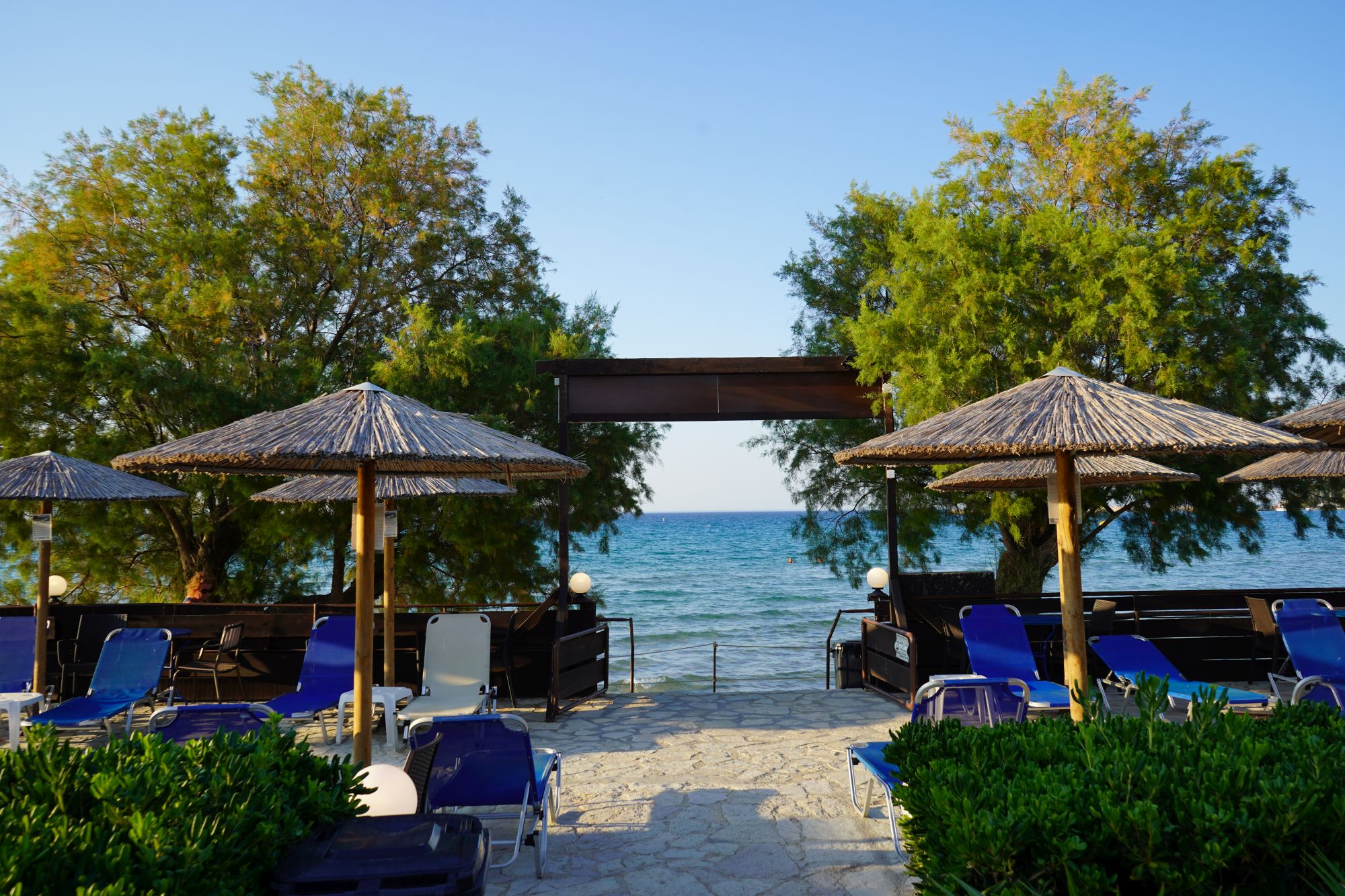 Oasis Beach Bar on the beachfront in Alykanas, Zakynthos