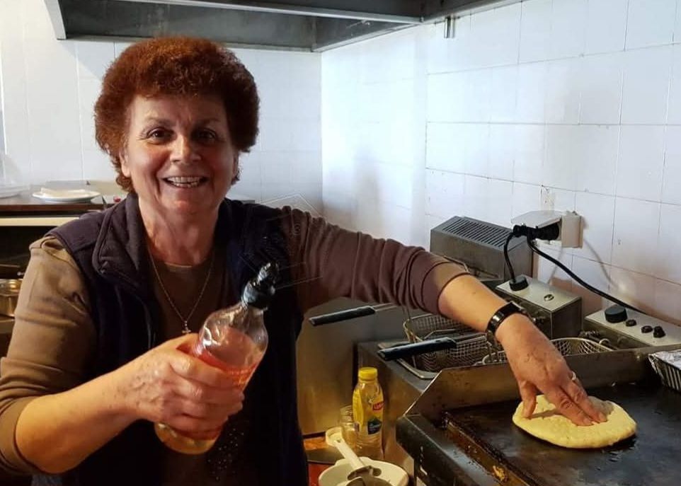 Mamma Victoria cooking at Oasis Taverna in Alykanas, Zakynthos